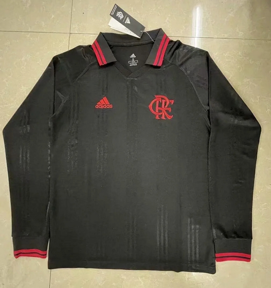 Flamengo Retro Black Long Sleeve Soccer Jersey Shirt